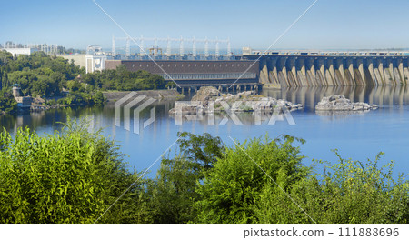 Dnieper hydroelectric station in Zaporozhye Dnieper hydroelectric station in Zaporozhye 111888696