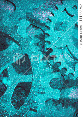 Abstract golden shiny clockwork background 111888702