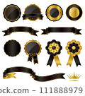 black and gold decoration set 111888979
