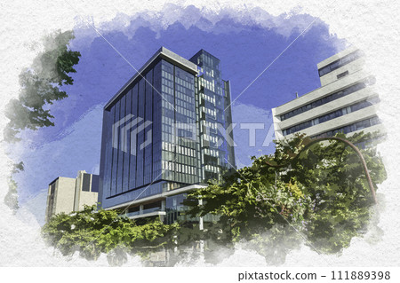 水彩風格 富山市 富山縣防災危機管理中心及富山縣市民中心 富山縣 富山市 水彩風格 富山市 富山縣防災危機管理中心及富山縣市民中心 富山縣 富山市 111889398