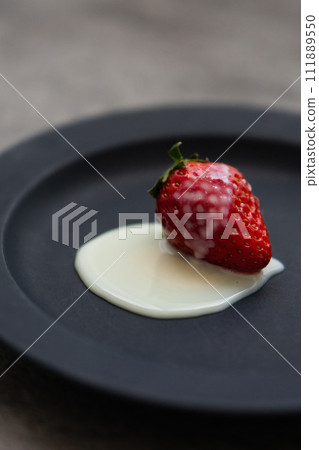 Strawberries with condensed milk Strawberries with condensed milk 111889550