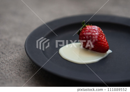 Strawberries with condensed milk Strawberries with condensed milk 111889552