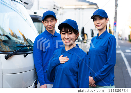 Three men and women in the transportation industry Three men and women in the transportation industry 111889784