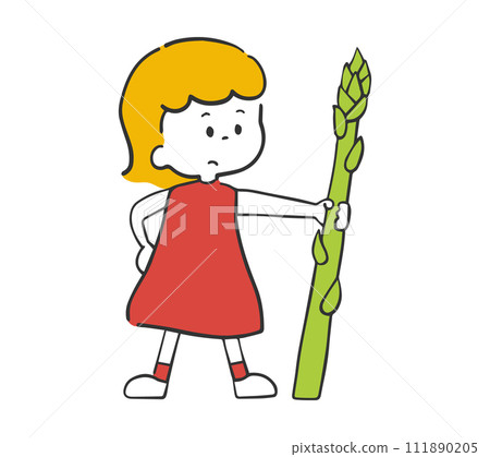 girl with asparagus 111890205