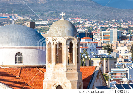 Bell tower of Holy Trinity (Agia Triada) church. Limassol, Cyprus 111890932