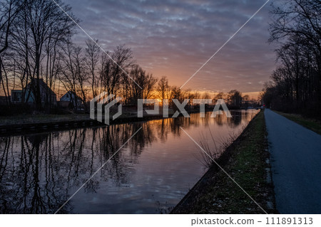 Twilight Serenity by the Riverside Pathway Twilight Serenity by the Riverside Pathway 111891313