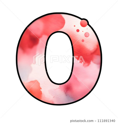 Red Alphabet letter O 111891340