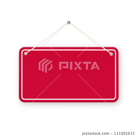 Realistic banner for paper design. Realistic vector signboard on white background. Vector Realistic banner for paper design. Realistic vector signboard on white background. Vector 111891615