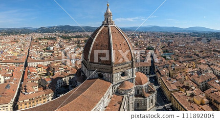 Aerial view of the cathedral Santa Maria del Fiore in Florence Aerial view of the cathedral Santa Maria del Fiore in Florence 111892005