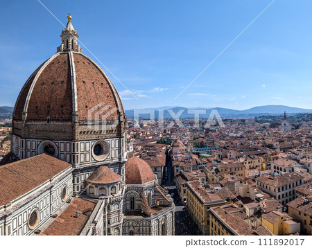 Aerial view of the cathedral Santa Maria del Fiore in Florence 111892017