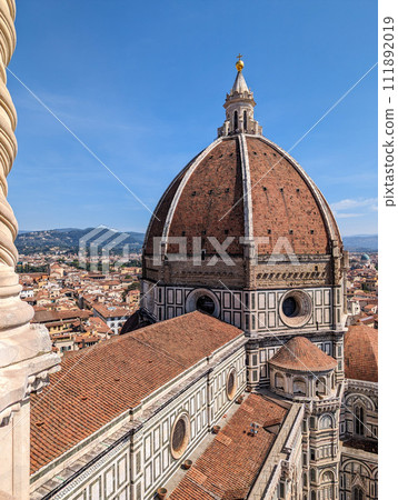 Aerial view of the cathedral Santa Maria del Fiore in Florence 111892019