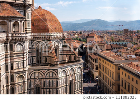 Neo-gothic facade of the cathedral Santa Maria del Fiore in Florence 111892023