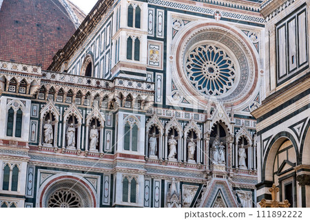 Neo-gothic facade of the cathedral Santa Maria del Fiore in Florence Neo-gothic facade of the cathedral Santa Maria del Fiore in Florence 111892222