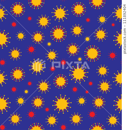 Coronavirus bacterium. Vector drawing pattern Coronavirus bacterium. Vector drawing pattern 111892404