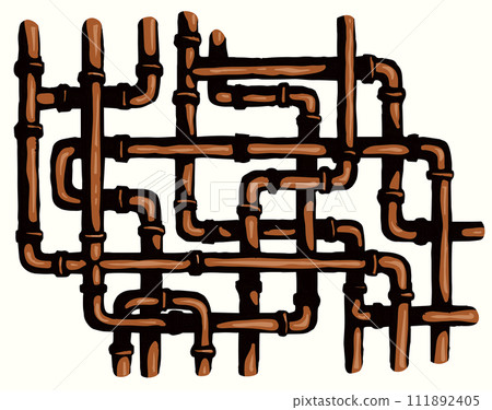 Plumbing pipes. Vector drawing symbol 111892405
