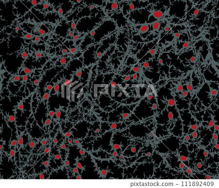 Branches of Blackthorn. Vector drawing 111892409
