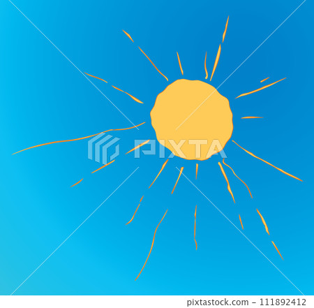 The sun in the sky. Vector drawing The sun in the sky. Vector drawing 111892412