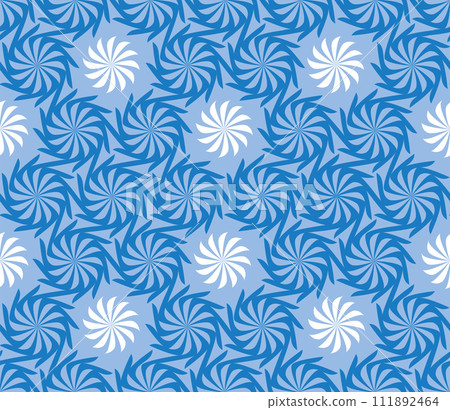 Seamless twisted flowers pattern Seamless twisted flowers pattern 111892464