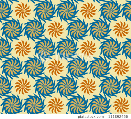 Seamless twisted flowers pattern 111892466