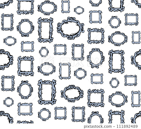 Framed mirrors. Vector drawing pattern 111892489
