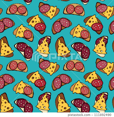 Piece of loaf. Vector pattern 111892490