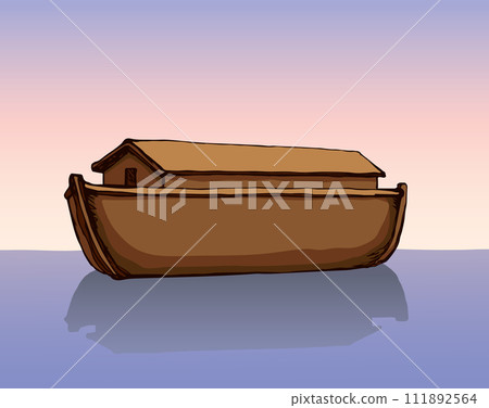Biblical Noah's Ark. Vector drawing 111892564
