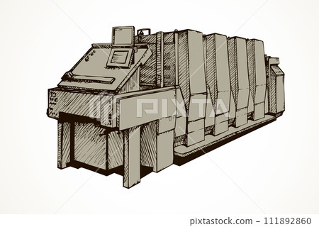 Modern printing press. Vector sketch 111892860