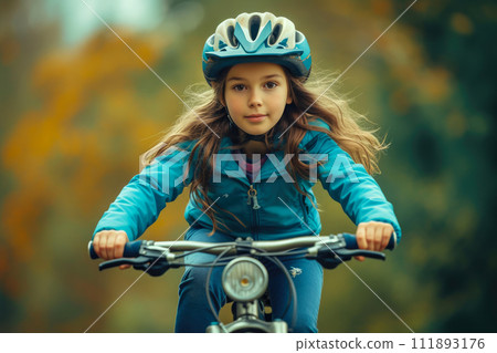 Active Lifestyle: Female Cyclist in Focus 111893176