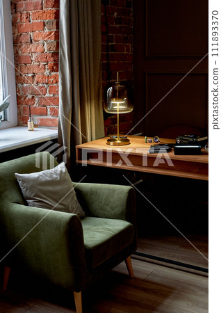 Psychologist's office in a calm classic style. English interior. A calm atmosphere of trust 111893370