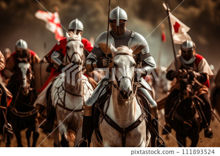 Epic Charge: English Knights in Plate Armor Epic Charge: English Knights in Plate Armor 111893524