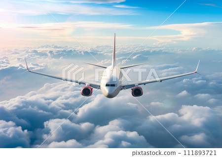 Majestic Aircraft Soaring Above Clouds Majestic Aircraft Soaring Above Clouds 111893721
