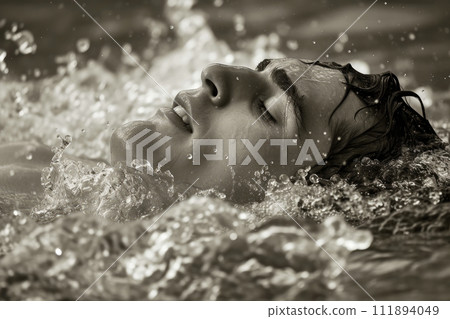 Powerful Athlete Making Waves 111894049