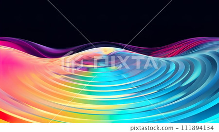 Abstract background with wavy lines. Vector illustration for your design. Generate AI 111894134