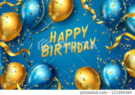 Festive Greetings: Sparkling Balloons and Ribbons Galore 111894364