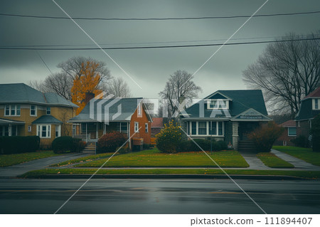 Everyday Elegance: Suburban Homes and Overcast Skies Everyday Elegance: Suburban Homes and Overcast Skies 111894407