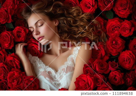 Crimson Comfort: Peaceful Slumber in Roses Crimson Comfort: Peaceful Slumber in Roses 111894638