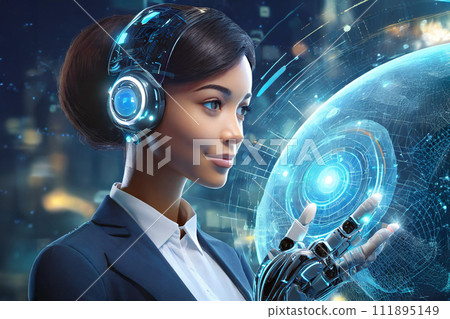 cyborg woman cyborg woman 111895149