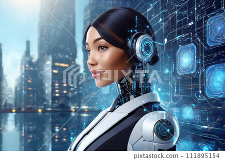 cyborg woman cyborg woman 111895154