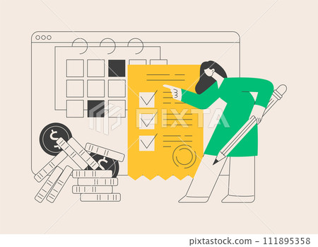 Tax form abstract concept vector illustration. Tax form abstract concept vector illustration. 111895358