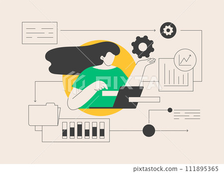 Workflow abstract concept vector illustration. 111895365