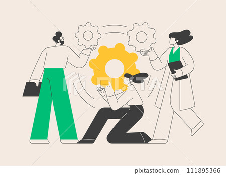 Cooperation abstract concept vector illustration. 111895366