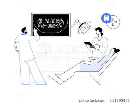 Full mouth reconstruction abstract concept vector illustration. Full mouth reconstruction abstract concept vector illustration. 111895401