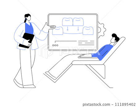 Dental bridge abstract concept vector illustration. Dental bridge abstract concept vector illustration. 111895402