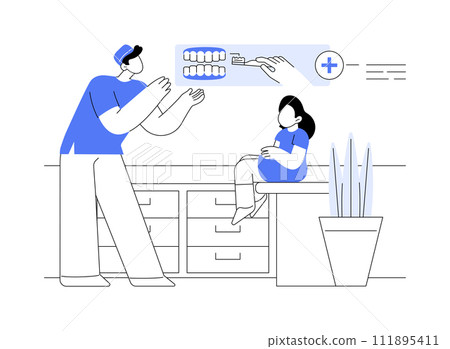 Oral hygiene instruction abstract concept vector illustration. 111895411