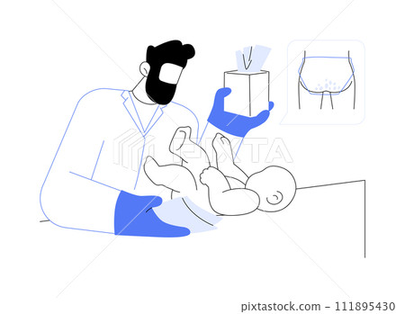 Diaper rash abstract concept vector illustration. 111895430