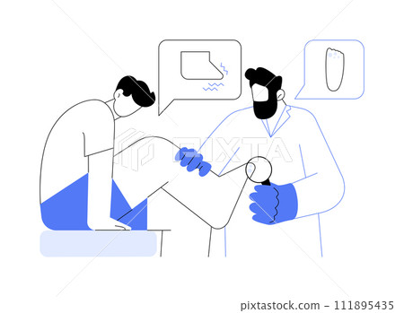 Athletes foot treatment abstract concept vector illustration. Athletes foot treatment abstract concept vector illustration. 111895435