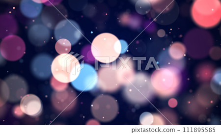 五顏六色的閃光粒子背景。環形 111895585