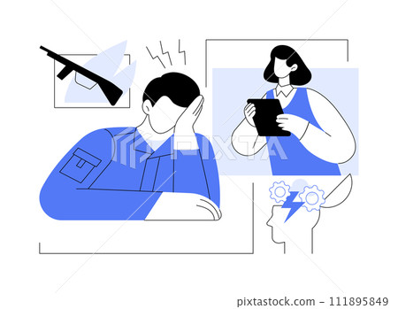 Post-traumatic stress disorder abstract concept vector illustration. Post-traumatic stress disorder abstract concept vector illustration. 111895849
