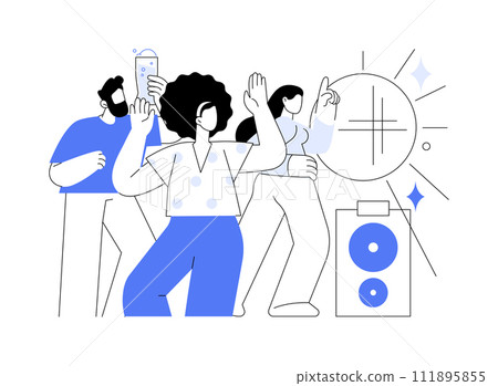 Clubbing isolated cartoon vector illustrations. 111895855
