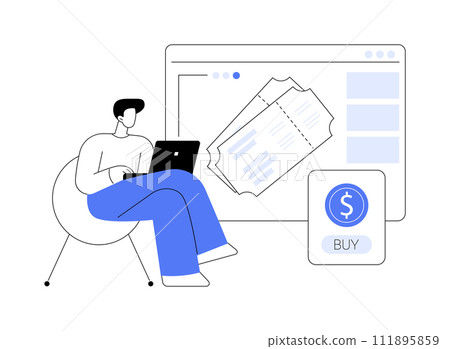 Buying tickets in advance isolated cartoon vector illustrations. Buying tickets in advance isolated cartoon vector illustrations. 111895859